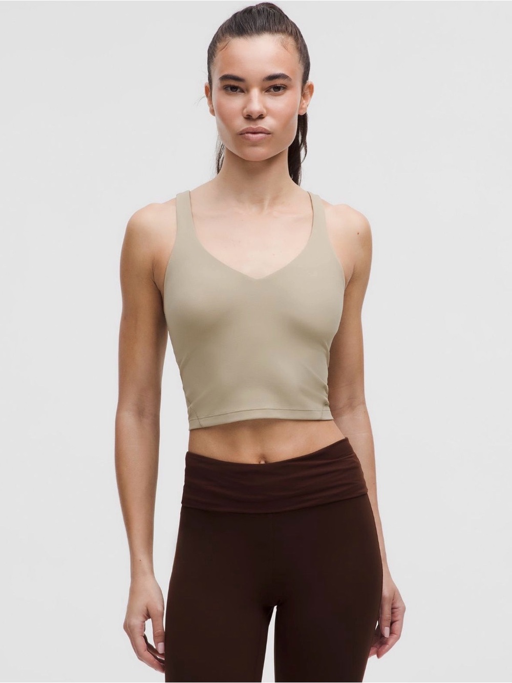 Lululemon Women's Brown align Crop Tank Top - oak #lululemon